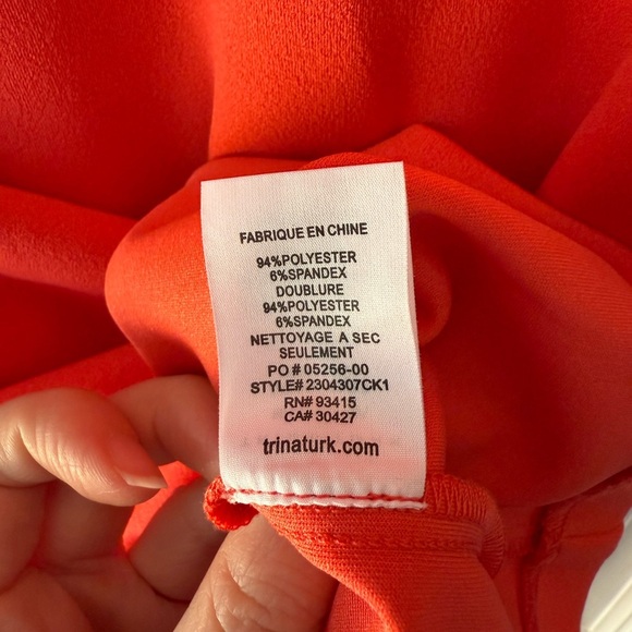 Trina Turk Coral Cutout Faux Overlay Midi Dress size 6 - Picture 6 of 12